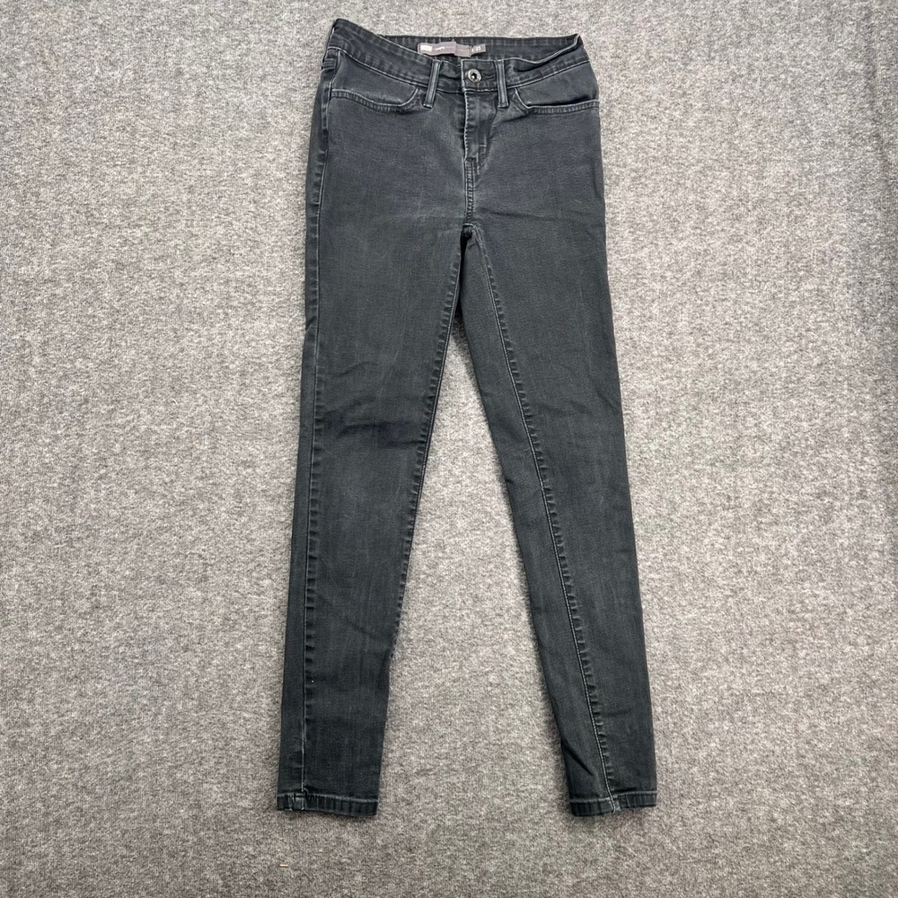 Levis‎ Womens Legging Skinny Jeans Faded Black Denim Size 0/25 Mid Rise Stretch